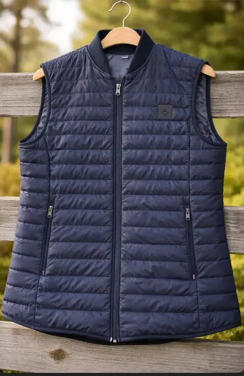 Cavalleria Toscana Quilted Lightweight Goose Down Riding Vest Navy Size XL