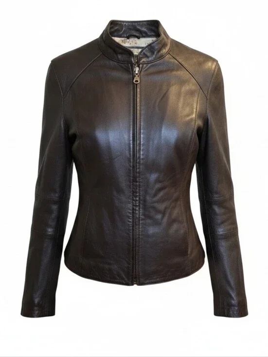 Wilsons Brown Leather Zip-Front Jacket
