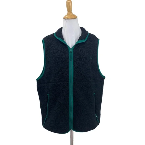 TNA Vest Womens L Large Black Bigfoot Polar Full Zip Fleece Lined Jacket Aritzia