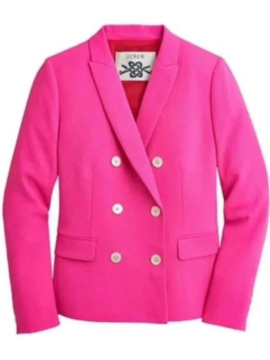 J. Crew Bright Pink Double Breasted Blazer Size 8 NWT