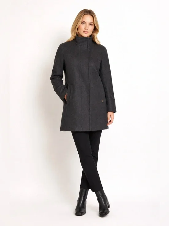 Ellen Tracy Wool Blend Stadium Coat Size