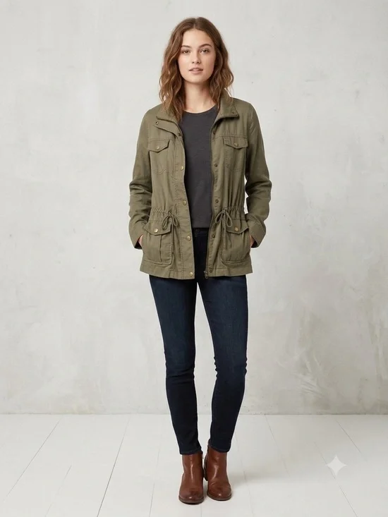 Kut from the Kloth Olive Utility Lightweight Jacket