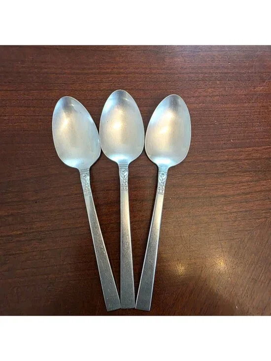 Three WM A Rogers Premier Stainless Steel Tablespoons 6.25