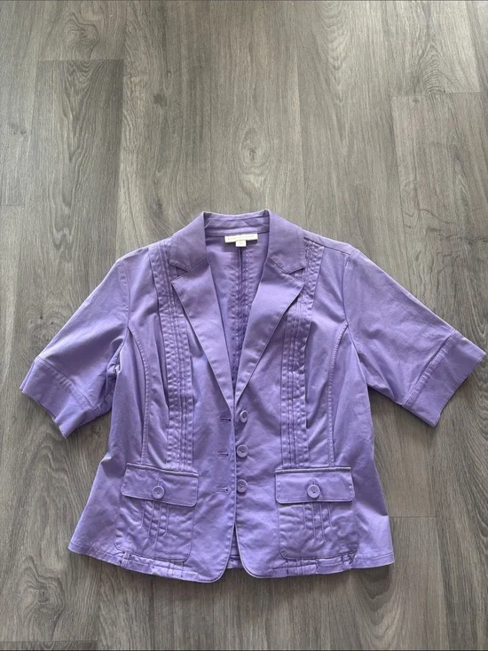 Lavender Short-sleeved Blazer