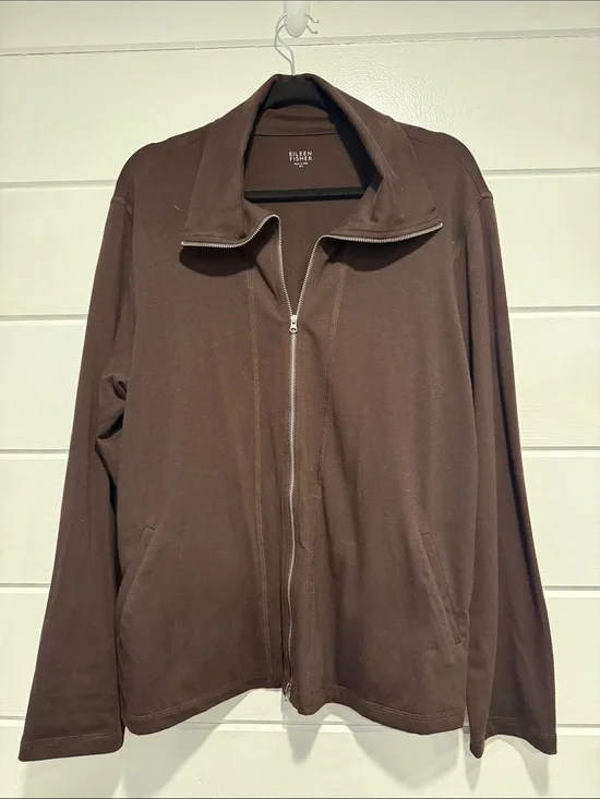 Eileen Fisher black  Zip-Front Shirt Jacket.     Size - XL