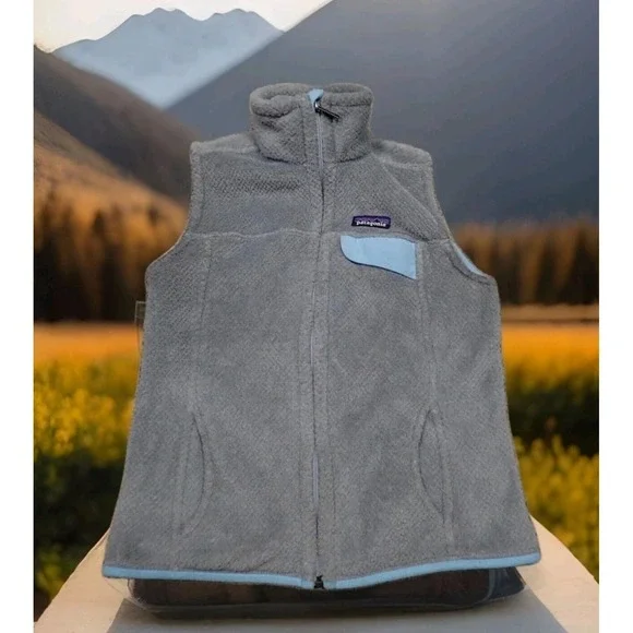 Patagonia Re-Tool Fleece Vest Womens XS Grey Excellent Full Zip Polartec