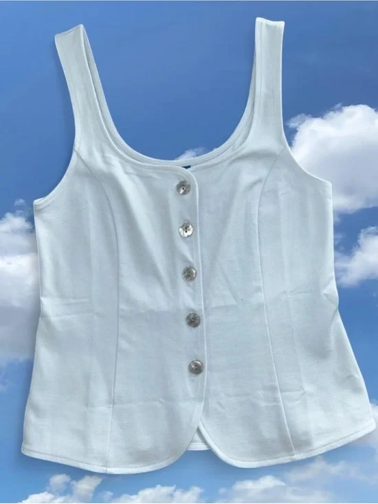 Old Navy Light Blue Button-Front Tank Vest