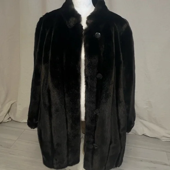 Country Pacer Vintage Tissavel Reversable‎ Faux Fur Coat Sz L