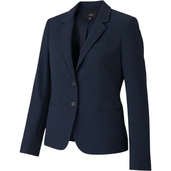 J.Crew Blazer Women Size 8 Navy Blue Excellent Stretch One Button Career Jacket