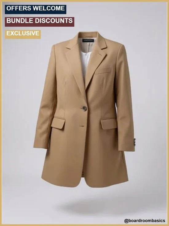 Open Front Long Sleeve Blazer with Notch Lapel and Flap Pockets