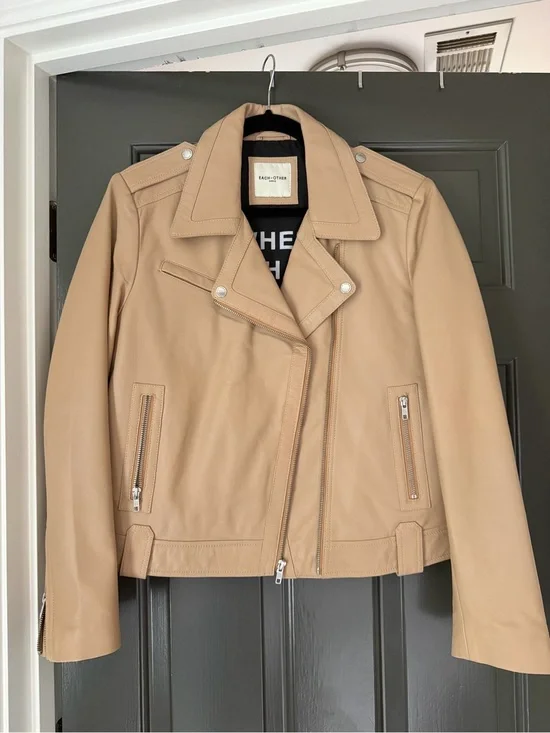Each x Other Women's Tan Leather Moto Jacket