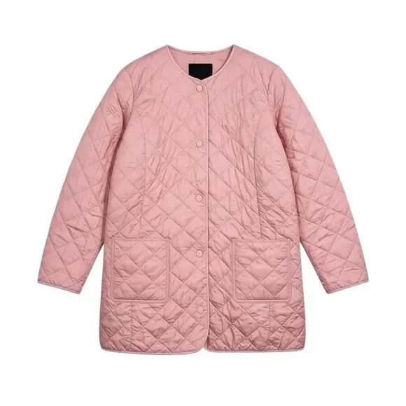 Talbots Jacket‎ Quilted Snap Front Pink XL