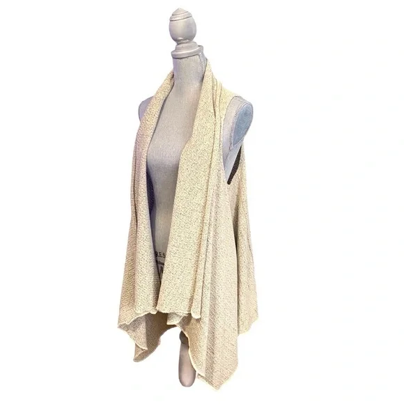 Boho Anthropologie Cotton Sweater Vest l Asymmetrical Drape Vest