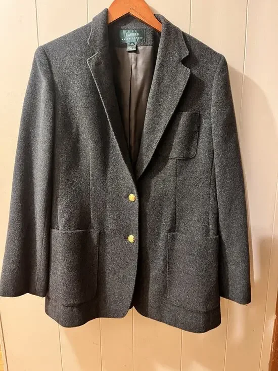 Lauren Ralph Lauren wool and cashmere blend Blazer Double Gold Accent Bottom 12
