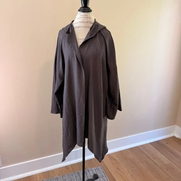 Shein‎ Women's Dark Gray Hooded Polyester Cardigan Size XL