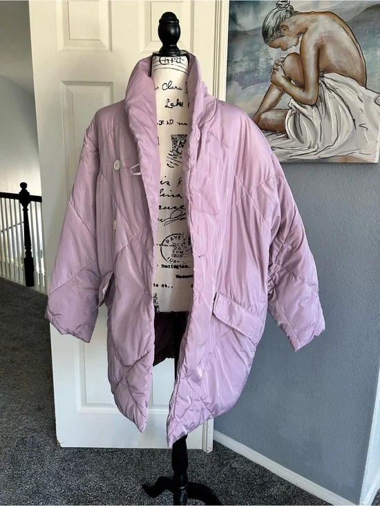 FREE PEOPLE Oversized‎ Lavender Puffer Coat - Women Jackets & Coats