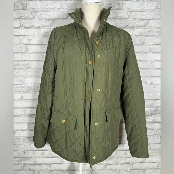 Troy Burch English Green Classic Quilted Puffer Jacket