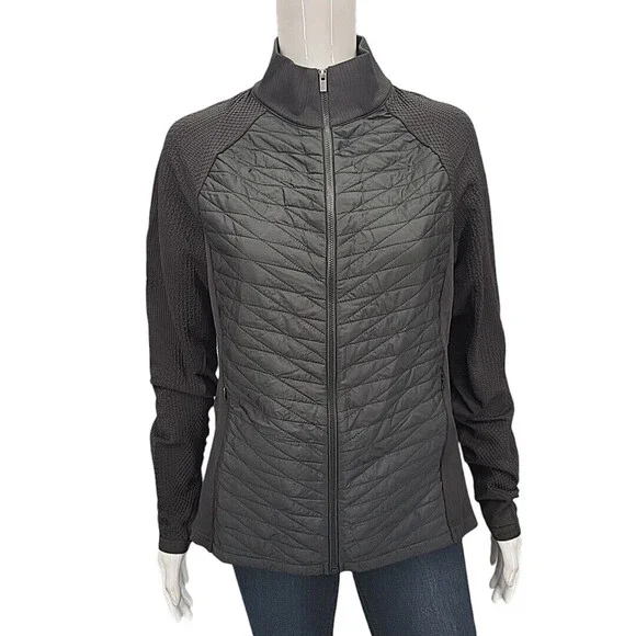 Studio Park x Kerstin Lindquist Zip Jacket w Quilted Front Large Size Black