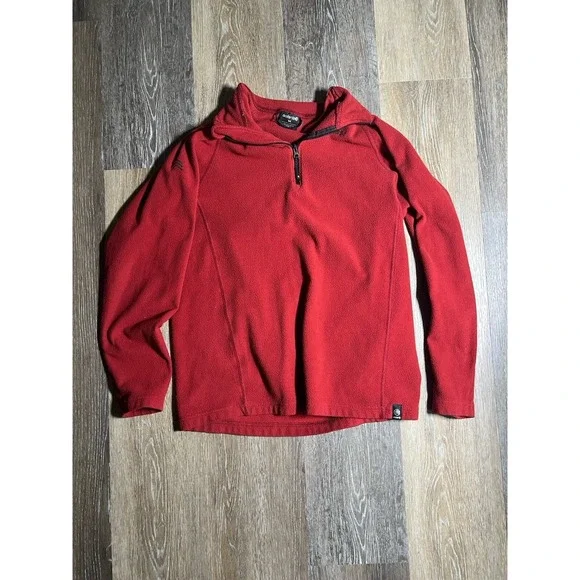 Size medium mends‎ Solaris Red 1/4 zip fleece jacket  #fleecelove