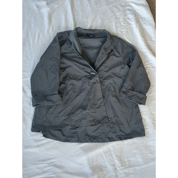 Sun Kim Asymmetrical Jacket Lightweight Avantgarde Gray Sz Small USA Made Button