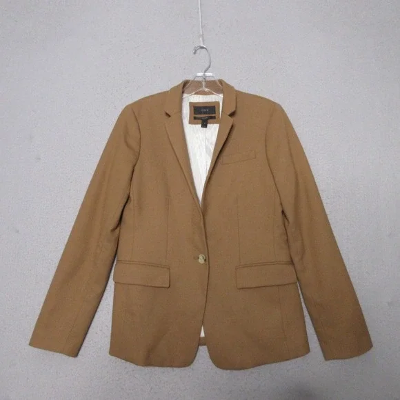 J Crew Regent Blazer Camel Color Wool Blend Career Academia Quiet Luxury Preppy