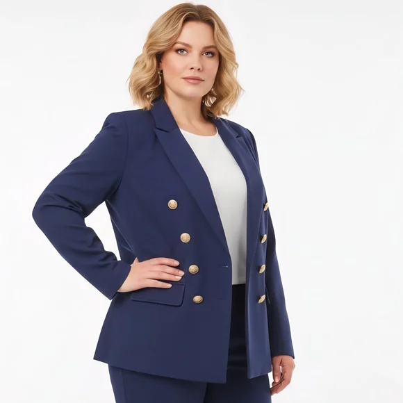 Nautical Inspired Lined Classic Comfortable KENAR Navy Blazer Gold Buttons L/XL