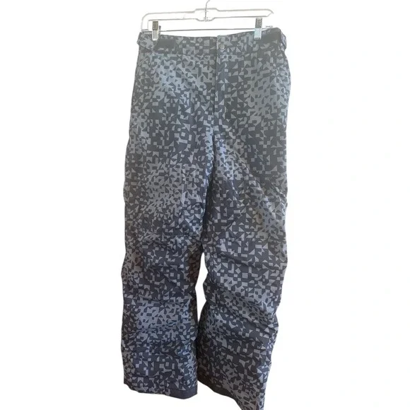 Columbia Waterproof Kids Snow Pants‎ Youth Size XL (16-18) Gray Geometric Design