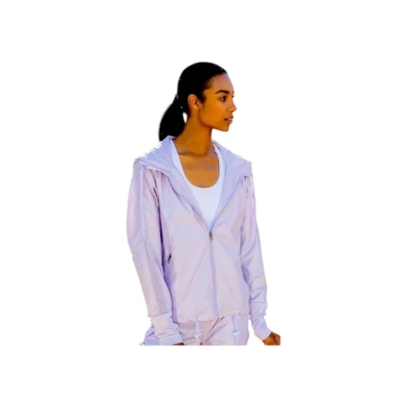 ZYIA NWT Medium Active Irridescent Lilac Lightweight Nylon Athletic Jacket