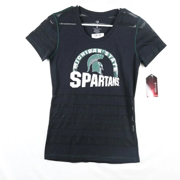 Michigan State Spartans Shirt Womens Medium NCAA‎ Basketball Sequin Colosseum