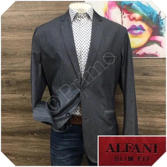 NEW! ALFANI Mens Cotton Blazer‎ Sport Coat Casual Jacket Size 2XL Light Suit