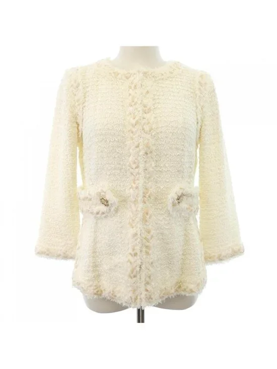 Chanel Collarless Jacket White