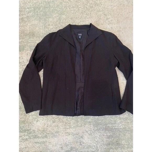 READ! Eileen Fisher Womens Blazer Open Jacket SIZE MEDIUM Wool Blend