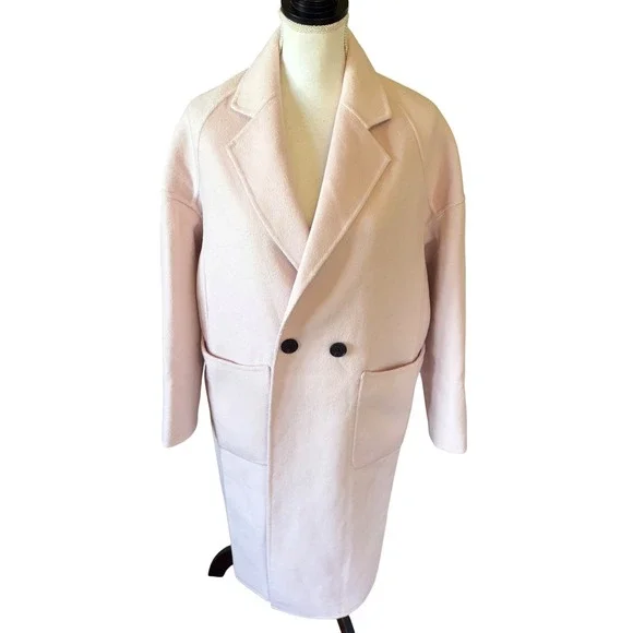 Blush Pink Wool Coat Oversized Minimalist Quiet Luxury‎ Minimalist Spring Medium