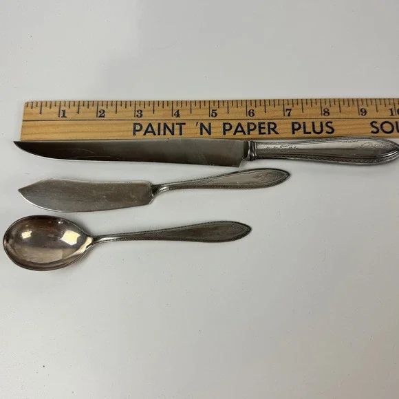 1847 Rogers Bros Argosy Silverplate Flatware Set 3pc Knife Butter Knife Teaspoon