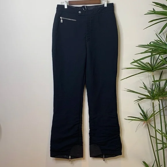Bogner | Matte Black Vintage Ski Snow Snowboard Insulated Nylon Wool Blend Pants