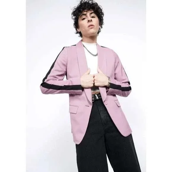 WILDFANG The Empower Colorblock Tux Blazer Purple‎ Black Size Large NEW