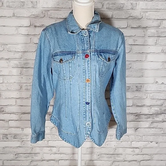 Newport News Vintage Floral Jean Denim Jacket