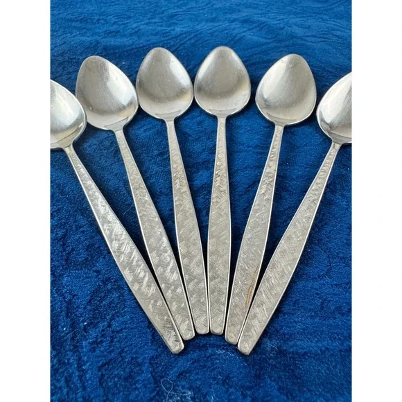 1847 Rogers Bros Carino Stainless Teaspoons Set of 6 International Silver MCM
