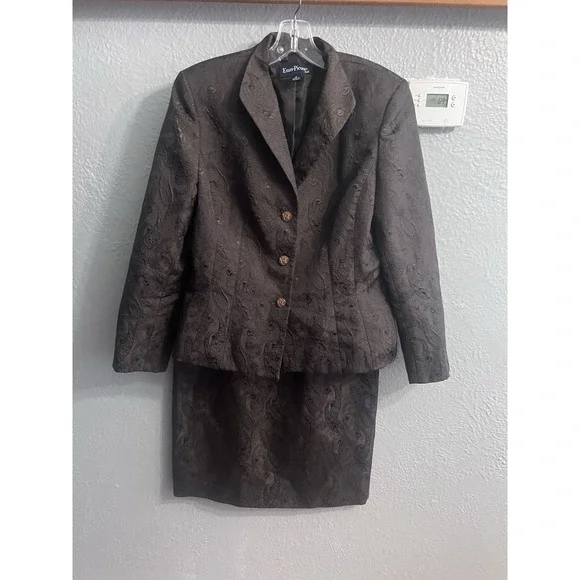 Evan‎ Picone Women Brown Skirt & Blazer Suit Size 12