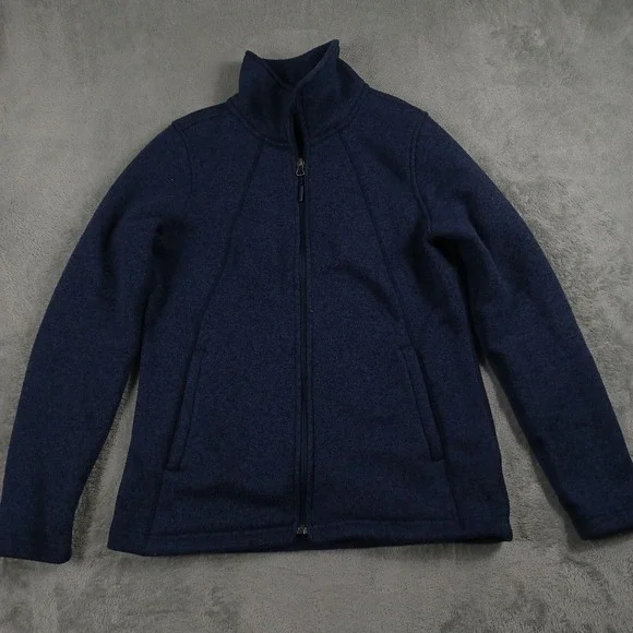North Face Jacket Womens Medium Blue Fleece Full‎ Zip Outdoor Casual