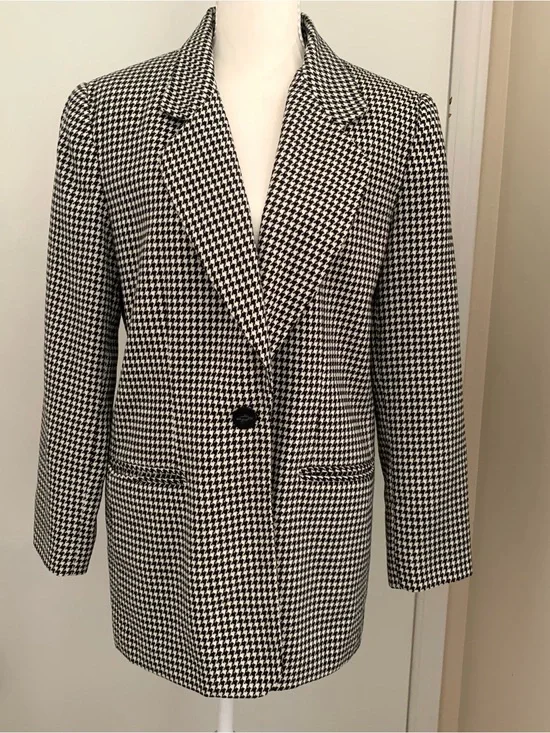 Vintage Women’s Houndstooth Blazer Jacket Lined Sz XL Business Professional 90s