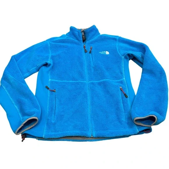 The North Face Summit Series Fleece Jacket Womens L Blue Full Zip Mock Neck