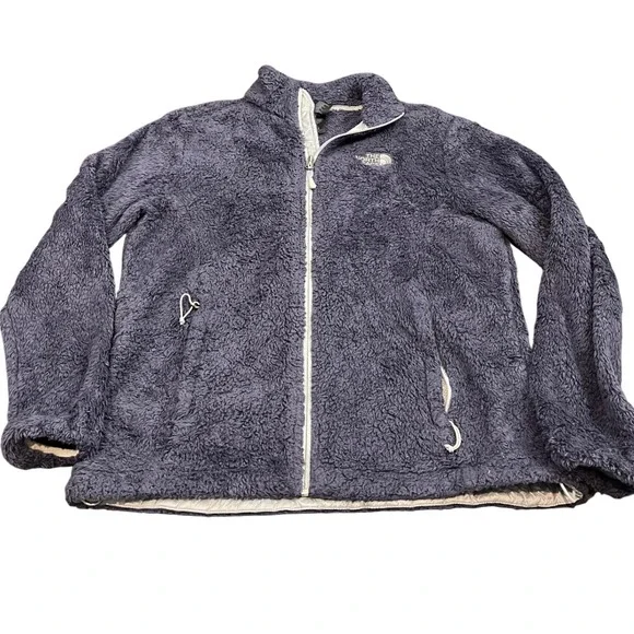 The North Face Osito Fleece Jacket Womens L Purple Full Zip High Pile Soft
