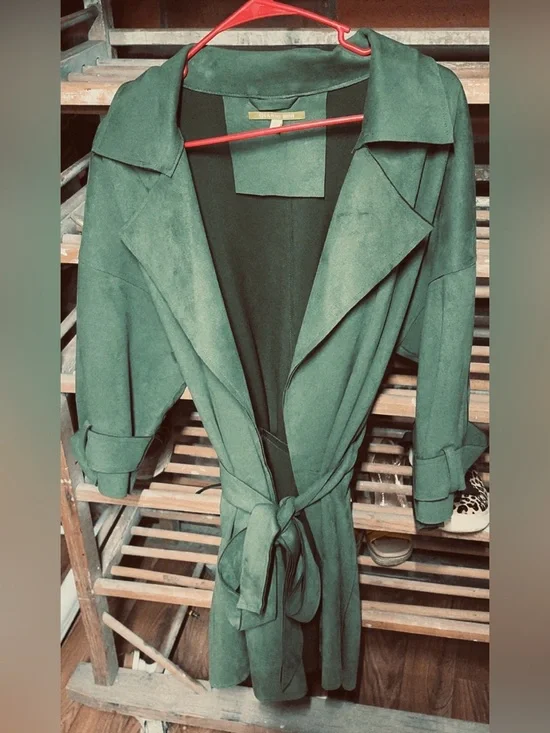 Gianni Bini Green Belted Trench Coat