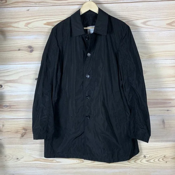 Sanyo Coat Women Large Black Car Coat Lightweight Utility Outerwear‎