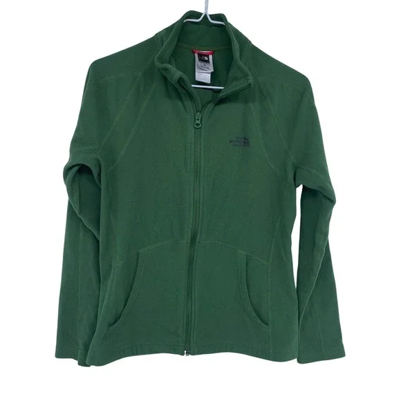 Green The North Face Full Zip‎ Fleece Jacket Womens Small Polyester Outdoors