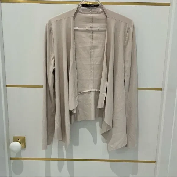 ZARA Blush Open Front Drape  Lightweight Jacket