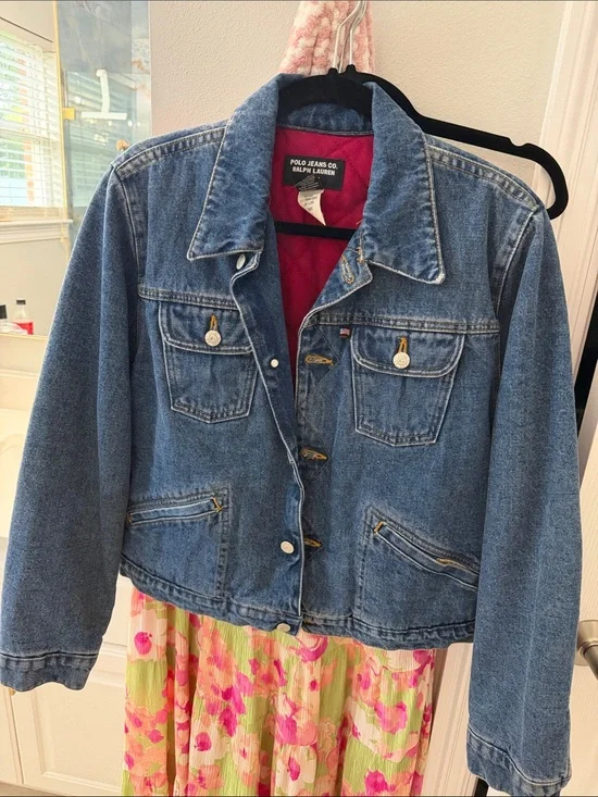Polo by Ralph Lauren Blue Denim Jacket with Red Lining