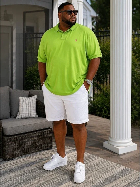 Men's 4XLT Classic Polo Shirt Neon Lime Green Ralph Lauren Polo