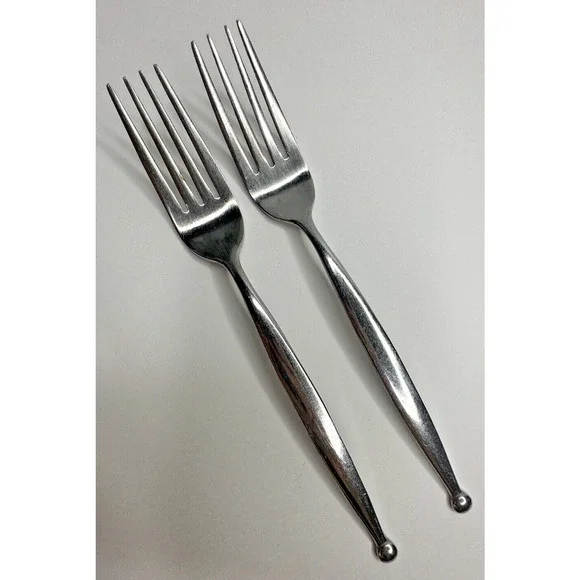 Faberware Circle Dot Stainless Flatware Replacement 2‎ Dinner Forks